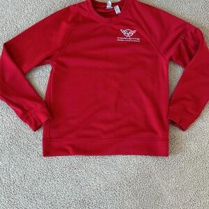 Red and white Corvette museum Racing‎ crewneck sweatshirt